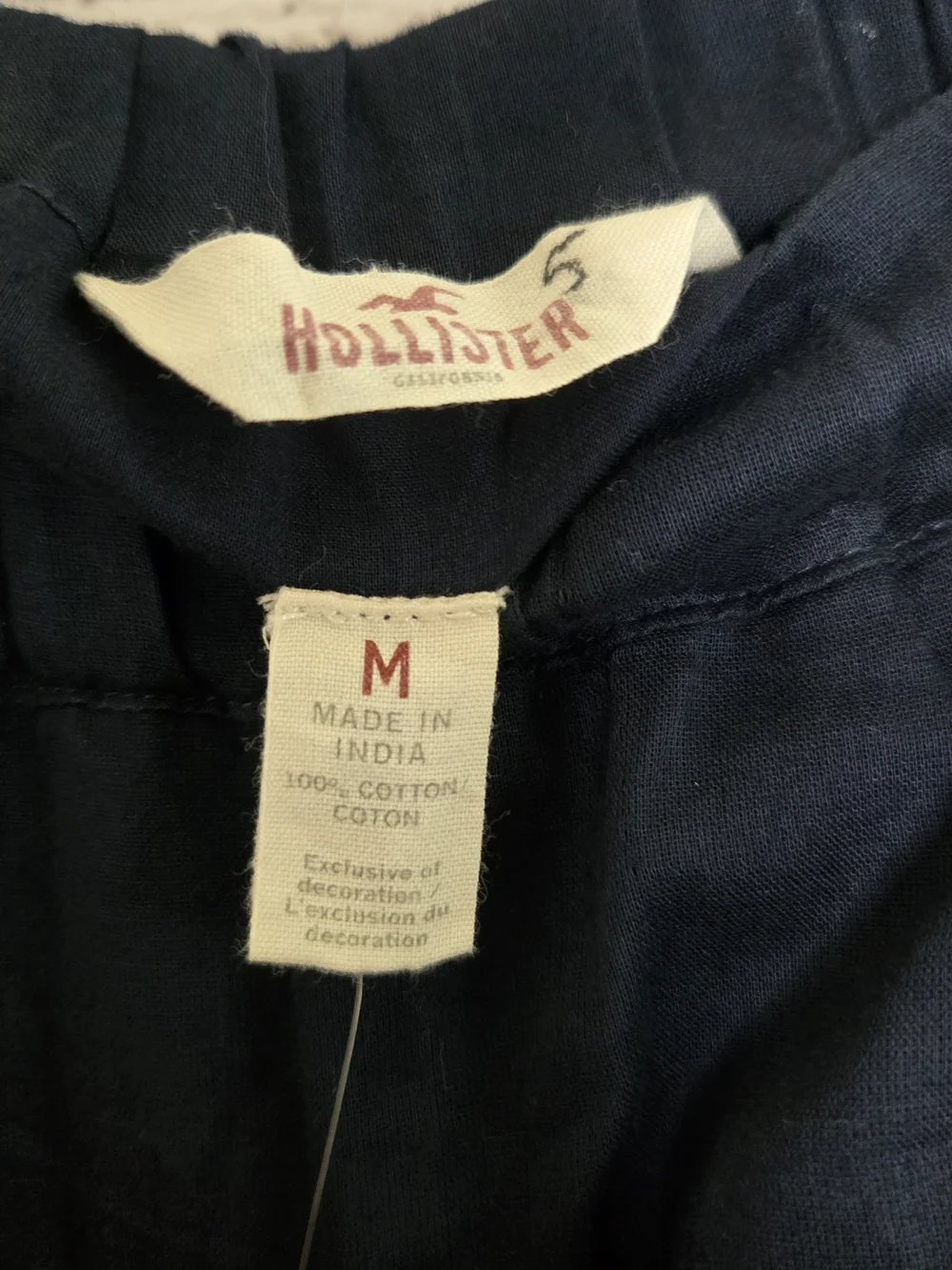 Hollister Navy Tiered Mini Skirt with Floral Trim